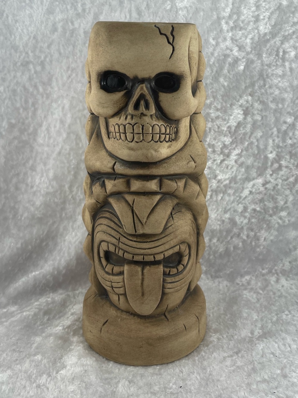 Three Dots and a Dash Tiki Mug Vase Almera Tiki Farm Chicago Skully Totem